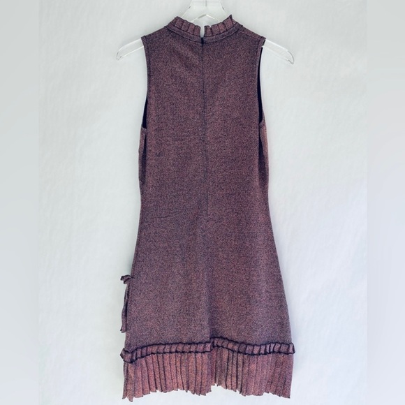 Parker Mace Dragonfruit Pink Metallic Knit Sheath Dress Size L - Picture 2 of 7